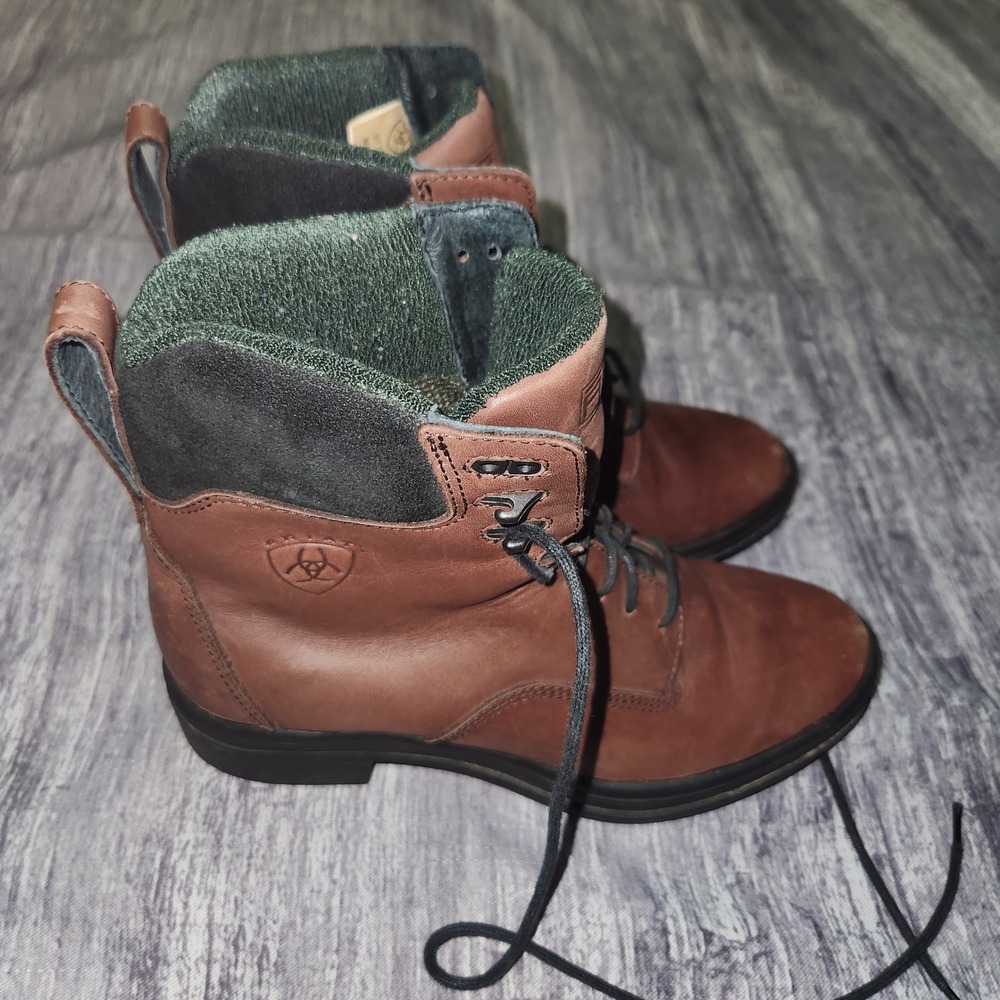 Ariat ATS Technology Leather Ankle Boots‎ Lace Up Brown Womens Sz 6